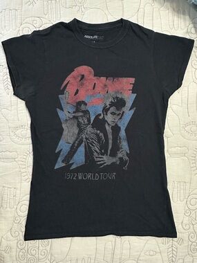 David Bowie 1972 World Tour Graphic Tee Absolute Cult Size M Vintage Style